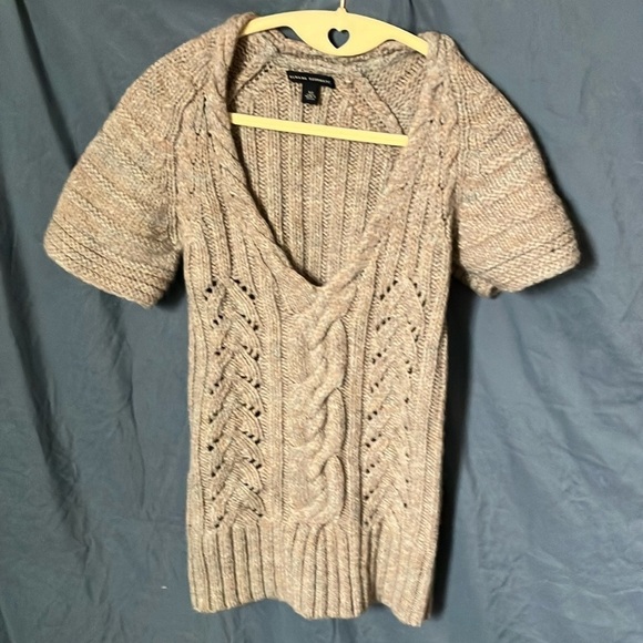 Banana Republic: Knit Sweater with braided collar short sleeves- Wool Blend- XS - Picture 1 of 16